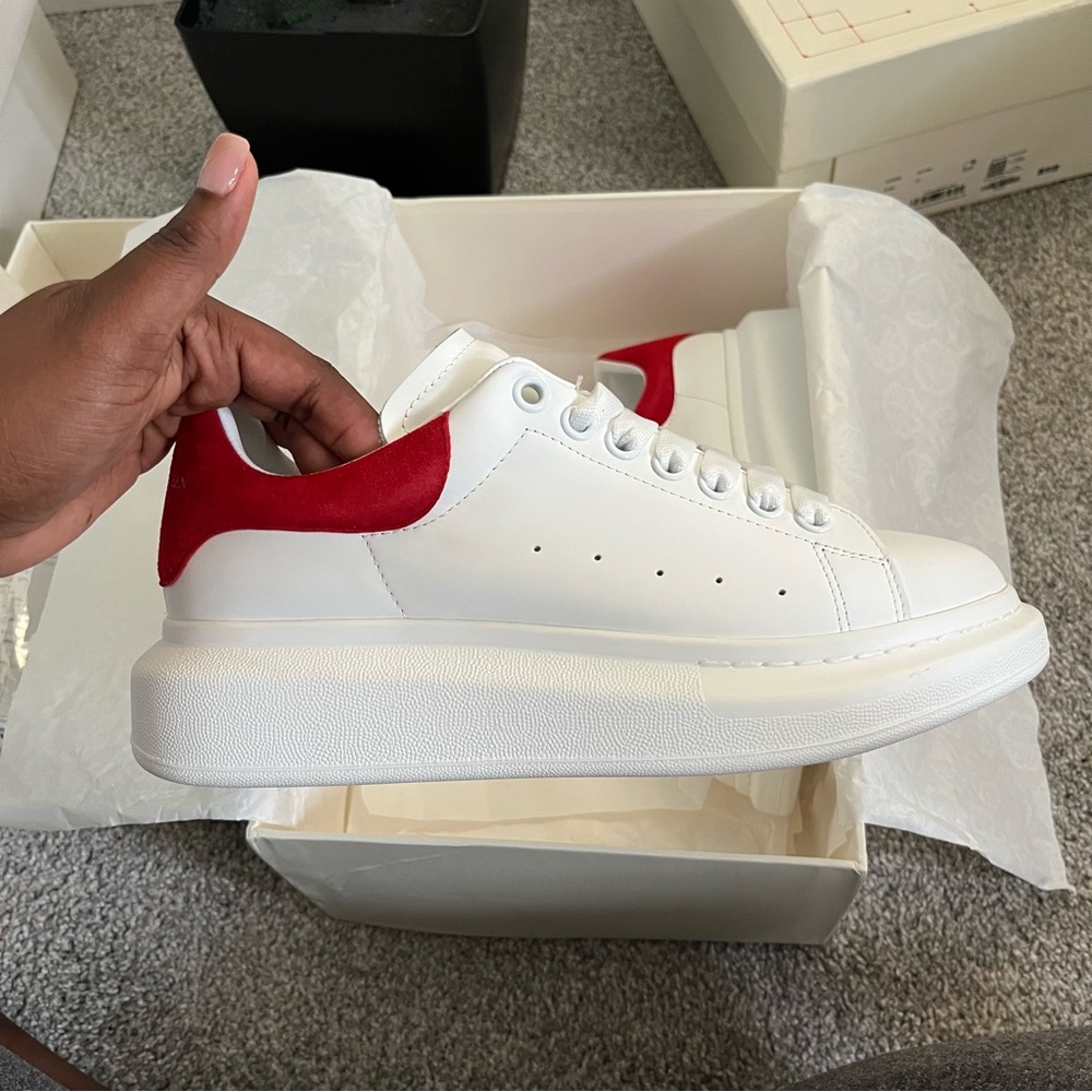 Red and White Sneakers